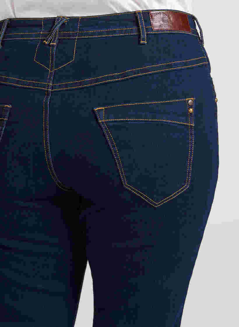 Slim fit Vilma jeans med høyt liv, Dk blue rinse, Model image number 1