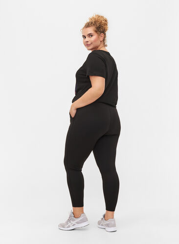 7/8-tights med lommer og justerbar knyting, Black, Model image number 1