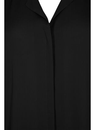 Zizzi Ensfarget skjorte med V-hals, Black, Packshot image number 2