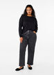Langermet bluse i ull og viskose, Svart, Model image number 1