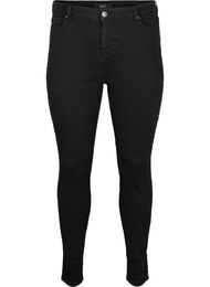 Superslanke Amy-jeans med rå detaljer og høy midje, Black