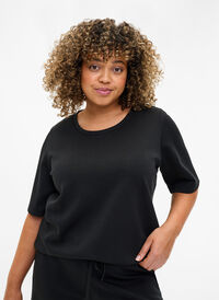 T-skjorte i modal blanding, Black, Model