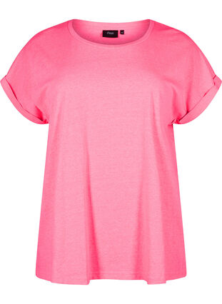 Neonfarget T-skjorte i bomull, Neon pink, Packshot image number 0