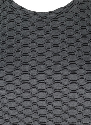 Bluse i et strukturert mønster med 3/4-ermer, Black, Packshot image number 2