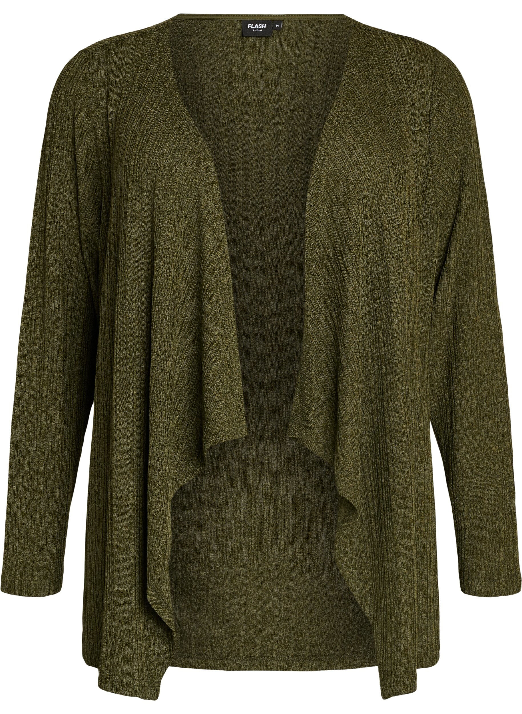 &Aring;pen cardigan i teksturert jersey
