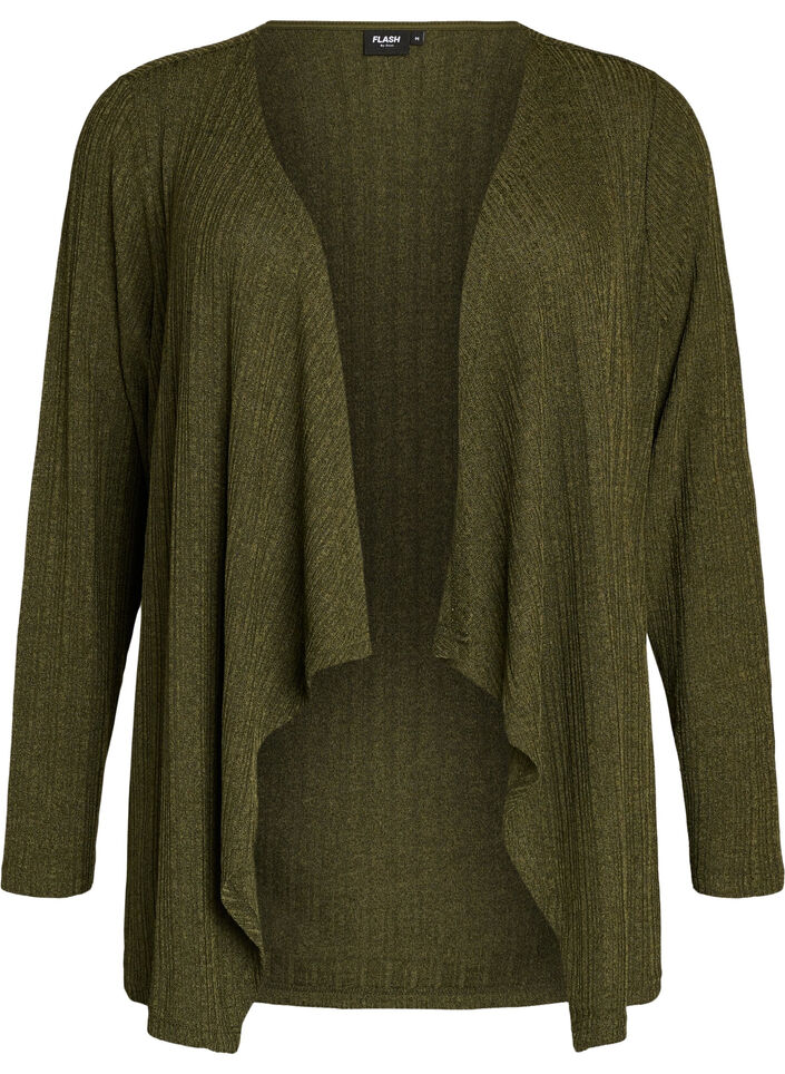 &Aring;pen cardigan i teksturert jersey, Bl&aring;, Packshot image number 0