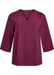 Bluse med 3/4 ermer, M&oslash;rk Bordeaux, Packshot image number 0
