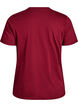Basic T-skjorte i bomull med rund hals, M&oslash;rk Bordeaux, Packshot image number 1