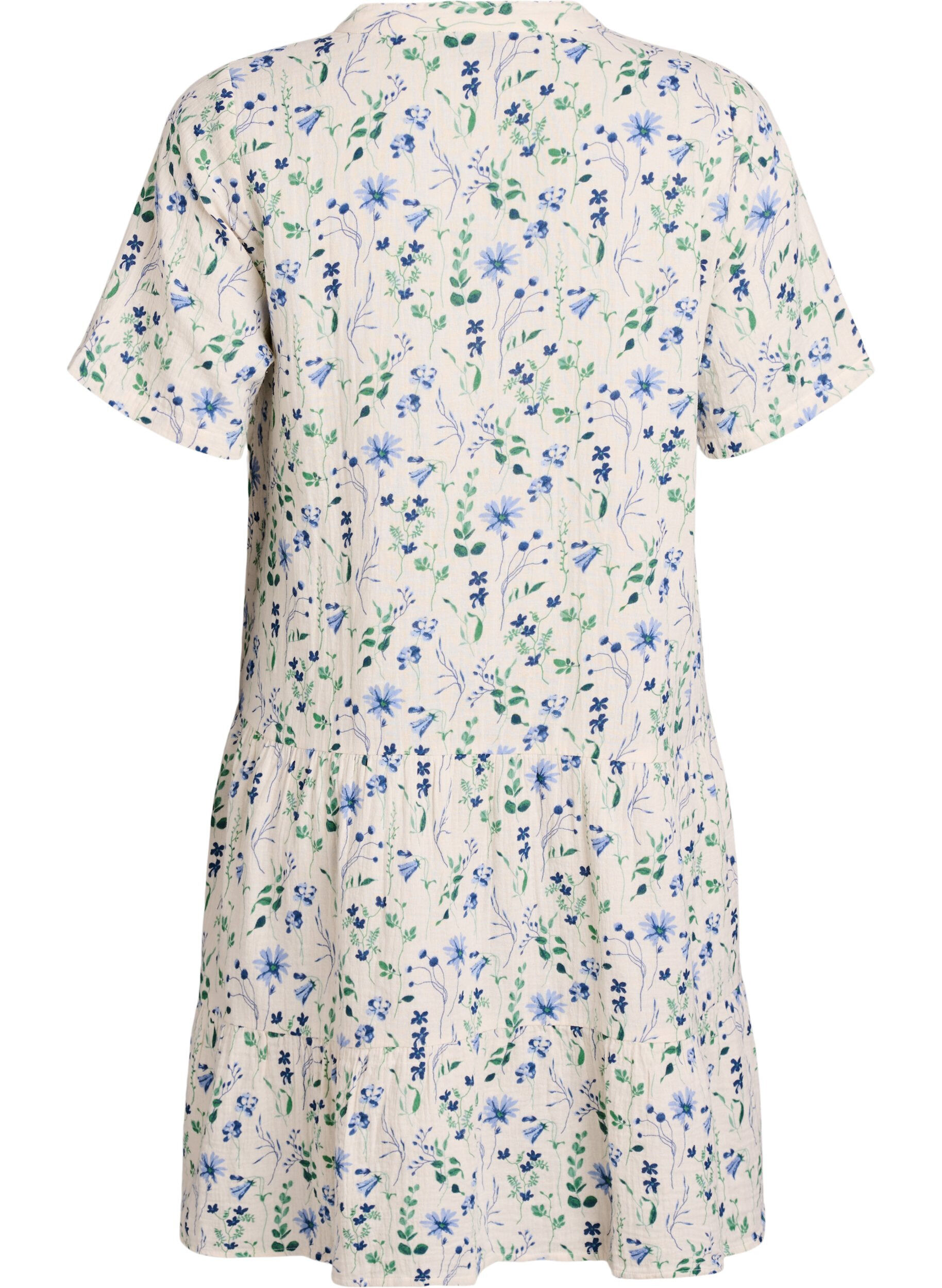 ZizziKort A-linjekjole i bomullsmuslin, Beige, Packshot image number 1