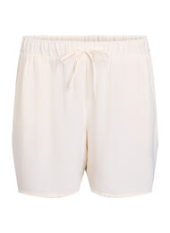 Shorts med lommer og elastisk linning, Egret