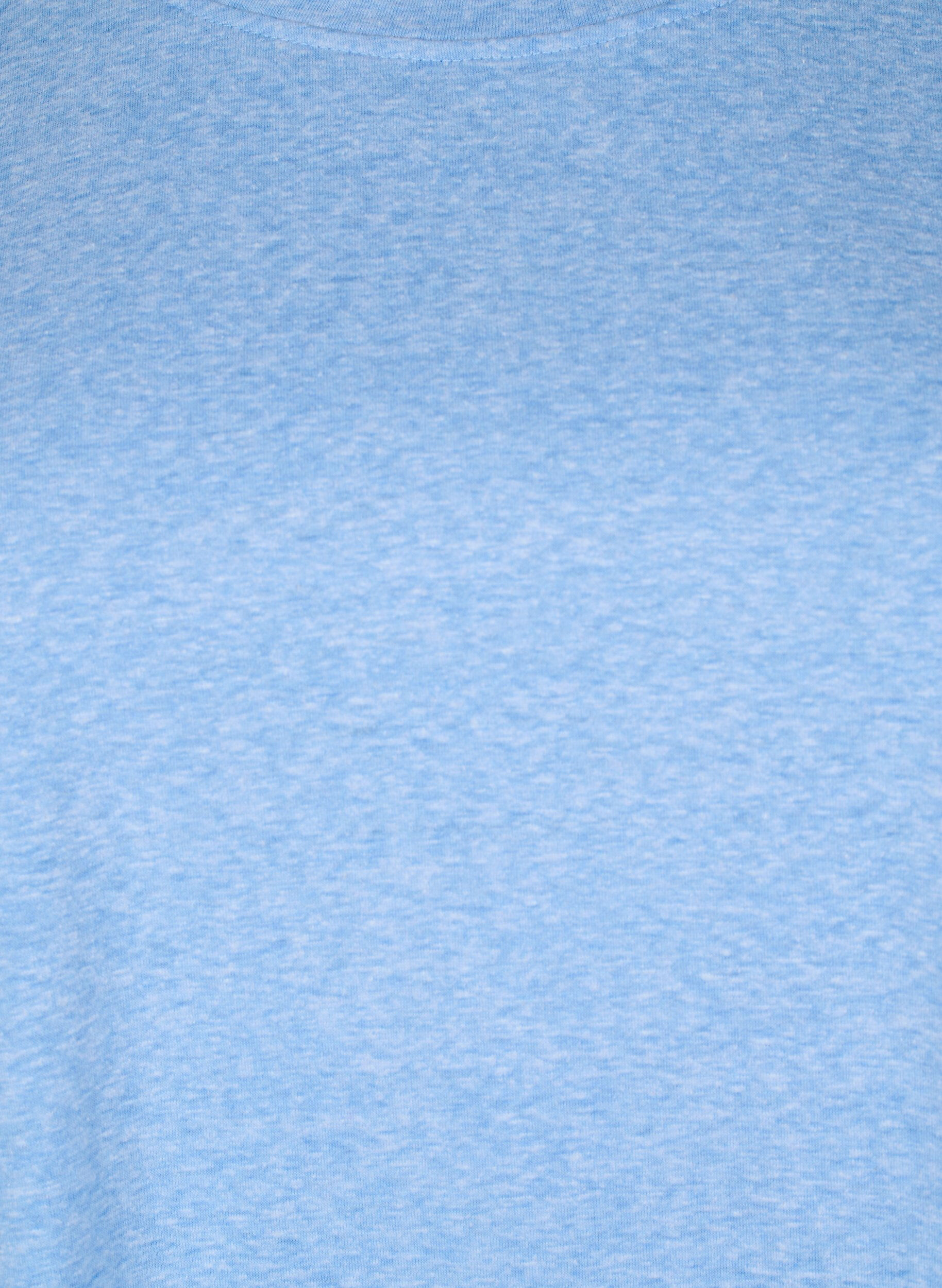 Zizzi Melert T-skjorte med korte ermer, Bl&aring;, Packshot image number 2