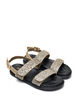 Wide fit - Glitter sandal med borrelåslukking, Gull, Packshot image number 1