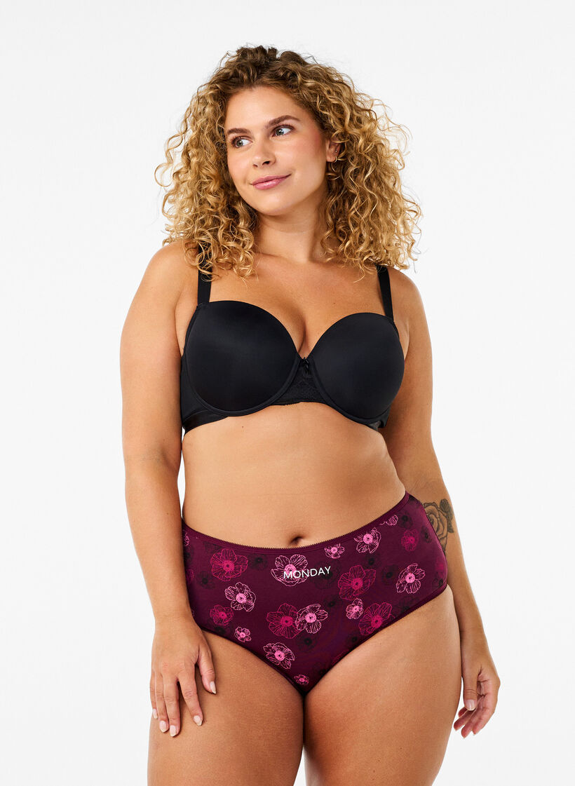 7-pack hipstertruse med vanlig midje, Mørk Bordeaux, Model image number 0