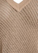 FLASH - Kortermet strikket bluse med v-hals, Beige, Packshot image number 2