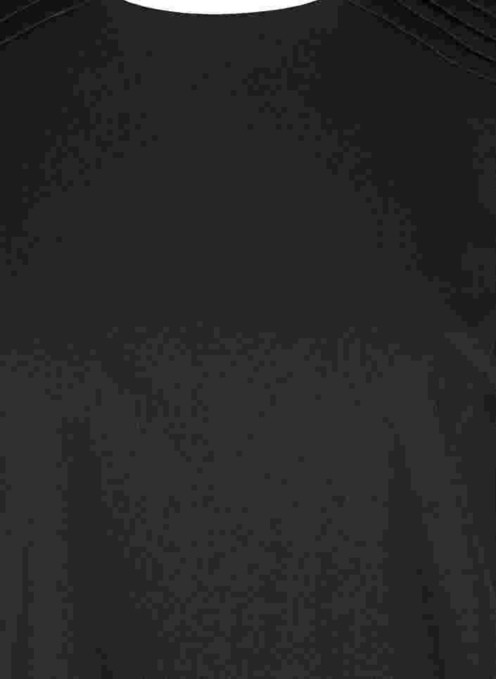 Ensfarget tunika med 2/4-ermer og plisséfolder, Black, Packshot image number 2