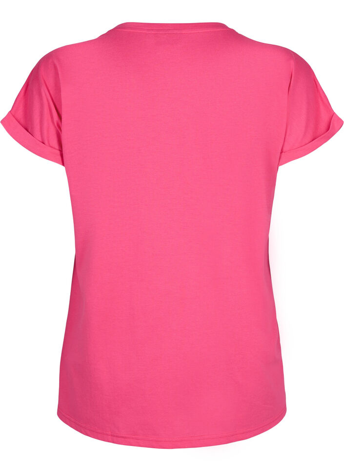 Kortermet T-skjorte i bomullsblanding, Rosa, Packshot image number 1