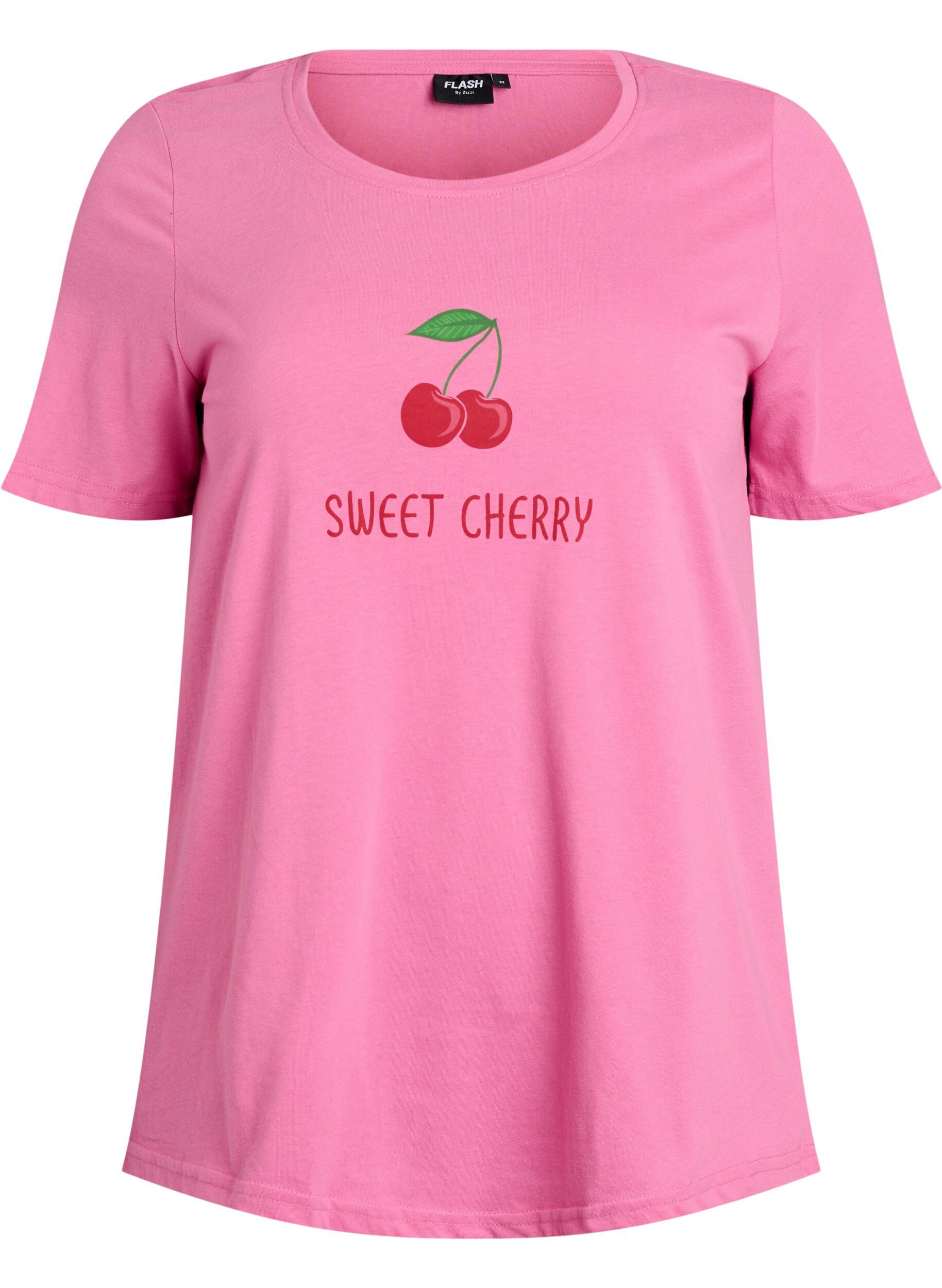 ZizziT-skjorte med trykk, Rosa, Packshot image number 0