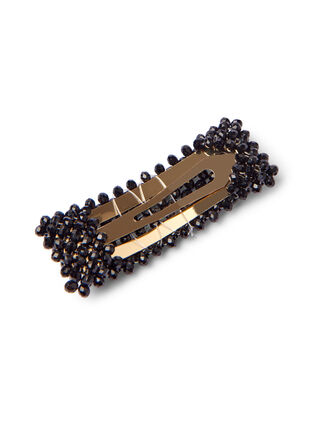 Hårspenne med svarte perler, Black, Packshot image number 1