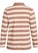 Langermet poloskjorte med brede striper, Brun, Packshot image number 1