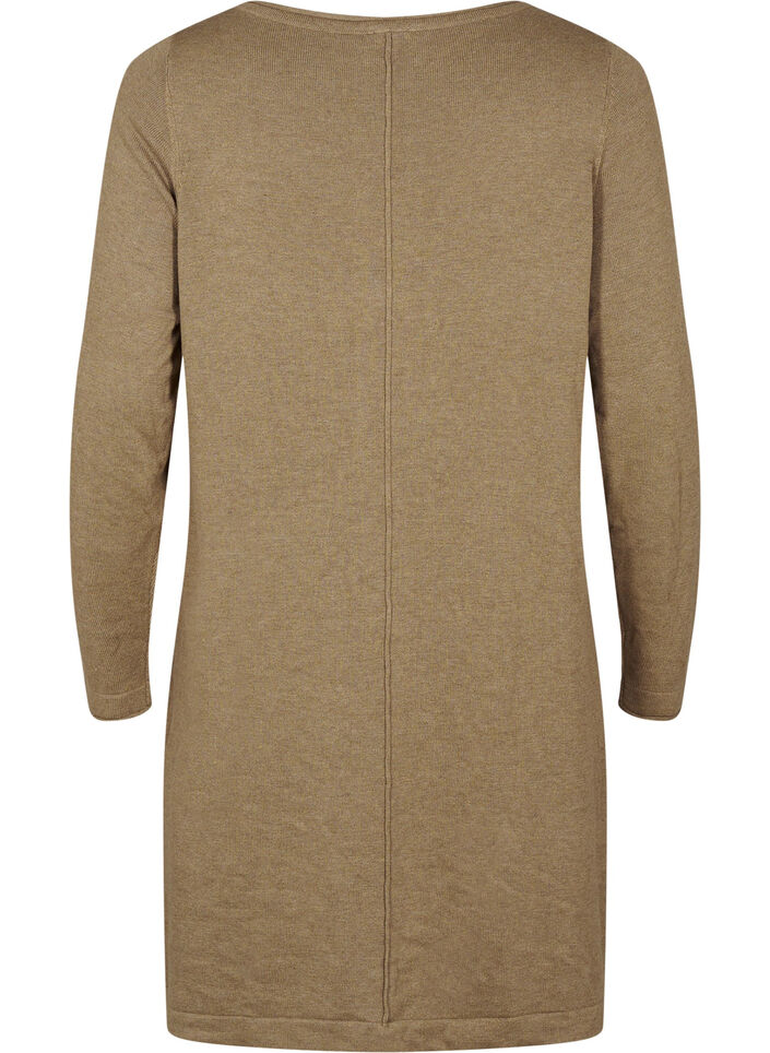 Strikket kjole i bomull og viskoseblanding, Grønn, Packshot image number 1