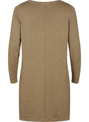 Zizzi Strikket kjole i bomull og viskoseblanding, Grønn, Packshot image number 1