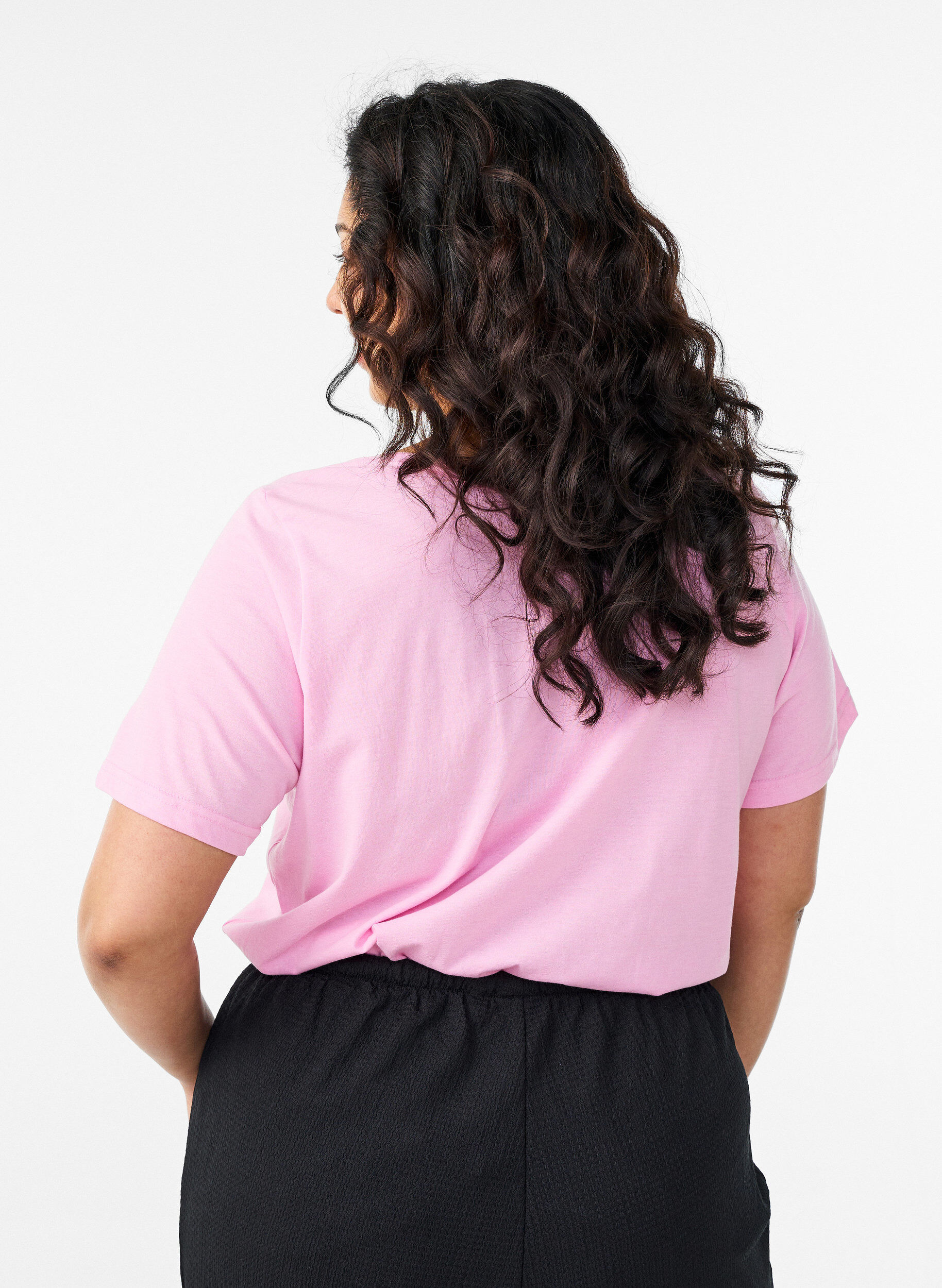 ZizziT-skjorte med V-hals, Rosa, Model image number 2