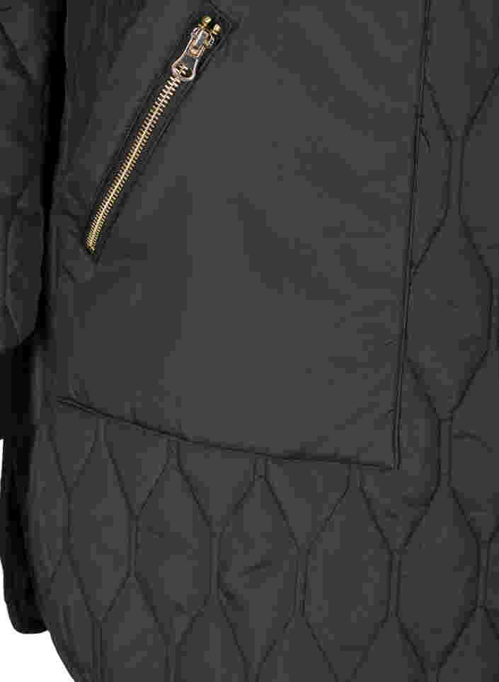 Quiltet jakke med lommer, Black, Packshot image number 3