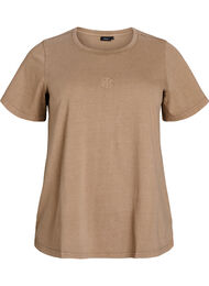 T-skjorte i organisk bomull med et vasket utseende, Silver Mink Washed