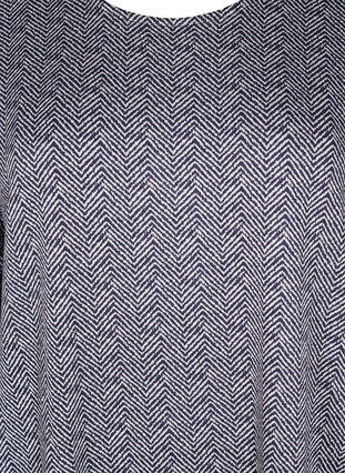 Zizzi Mønstret kjole med 3/4-ermer, Blå, Packshot image number 2