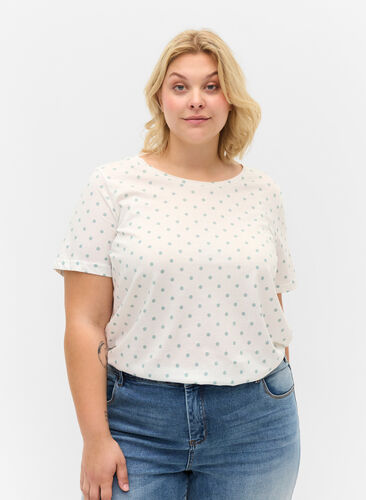 Prikkete T-skjorte i bomull, Snow White W. Dot, Model image number 0