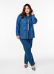 Denimjakke med knytelukking og lommer, Blue Denim Destroy, Model image number 3