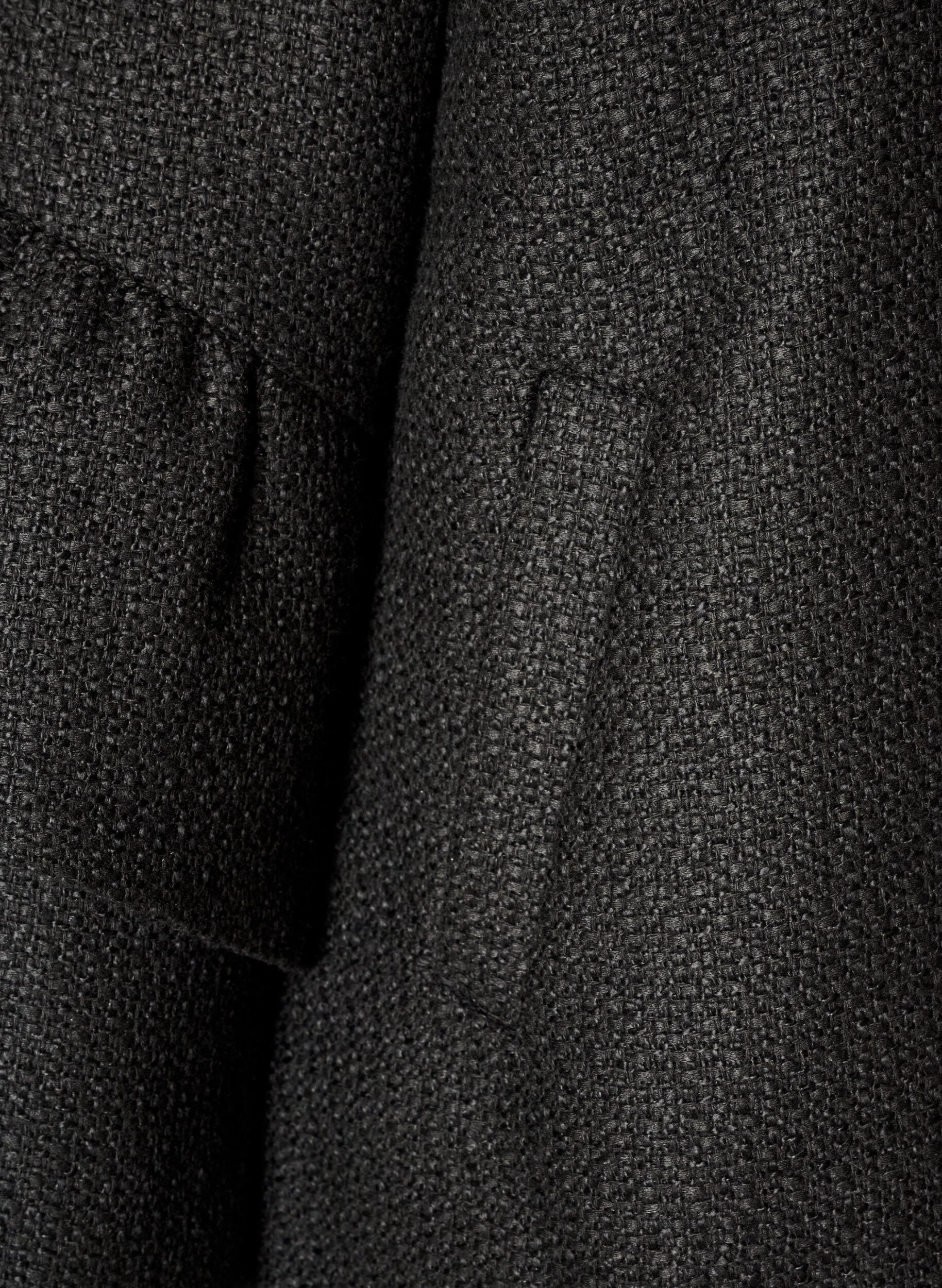 ZizziBoucl&eacute; jakke med rysjedetaljer, Svart, Packshot image number 3
