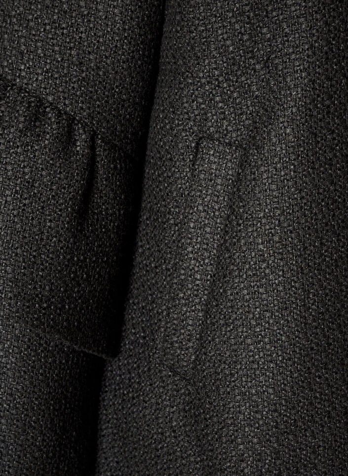 Boucl&eacute; jakke med rysjedetaljer, Svart, Packshot image number 3