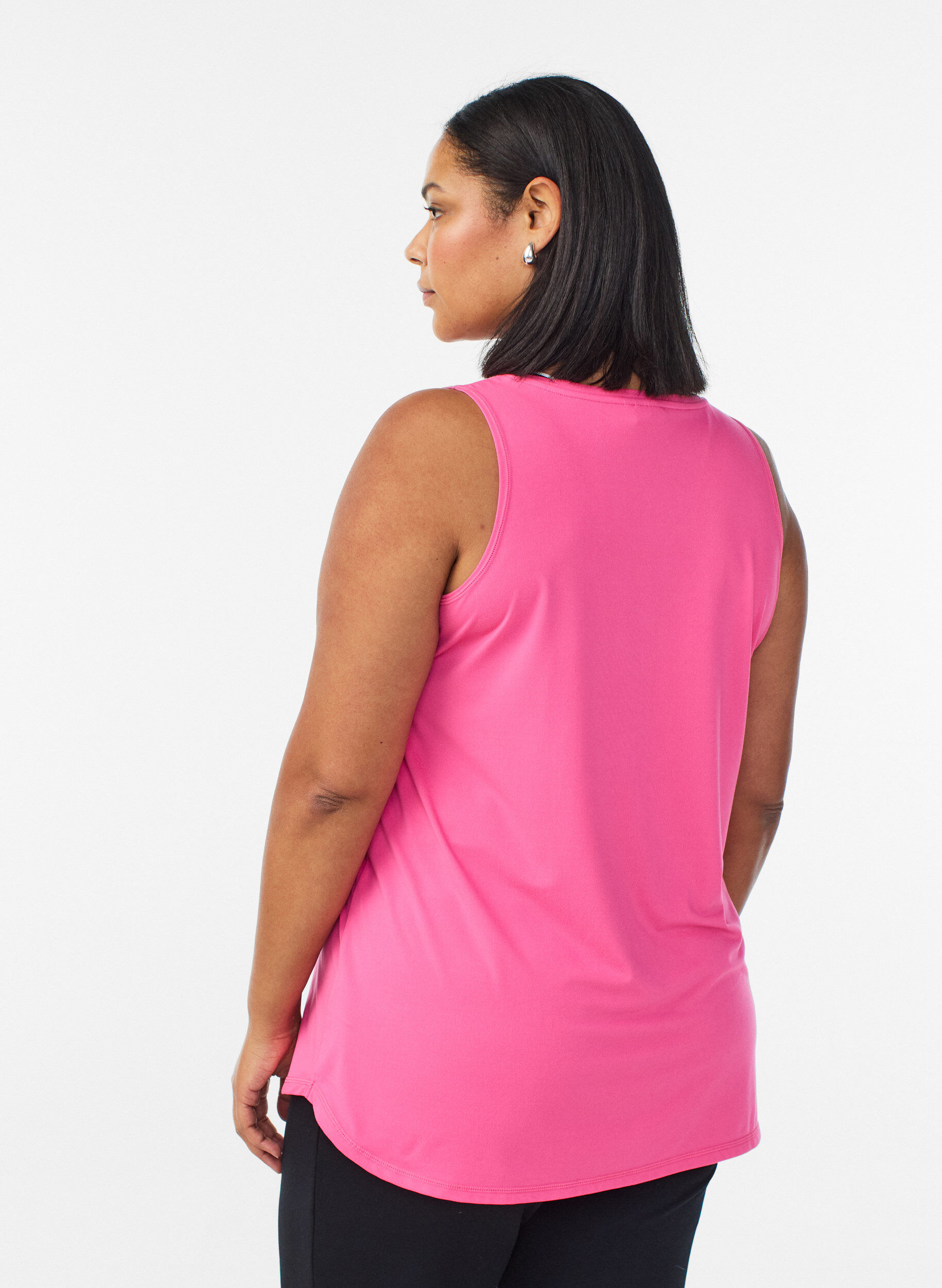 Zizzi Trenings-topp med v-hals, Pink, Model image number 2