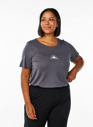 Zizzi FLASH - T-skjorte med motiv, Iron Gate Sun, Model image number 0