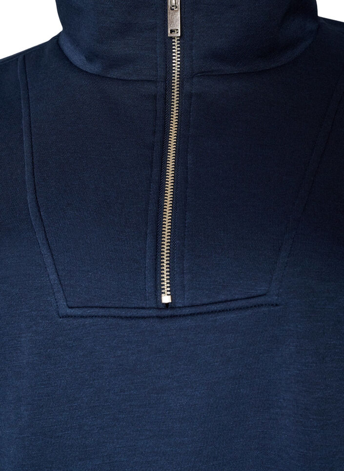 Genser med h&oslash;y hals og glidel&aring;s, Bl&aring;, Packshot image number 2