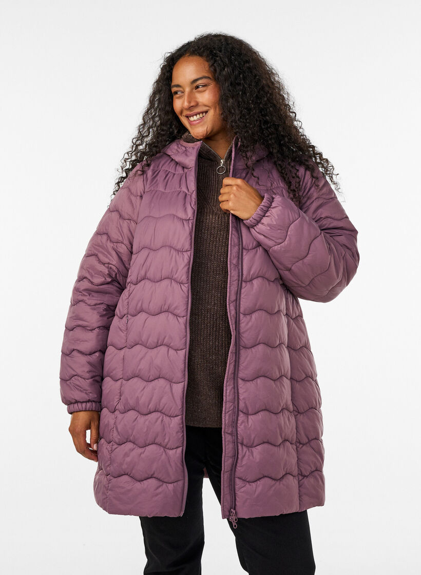 Quiltet jakke, Rosa, Model image number 0