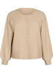 Kabelstrikket cardigan med perleknapper, Beige, Packshot image number 0