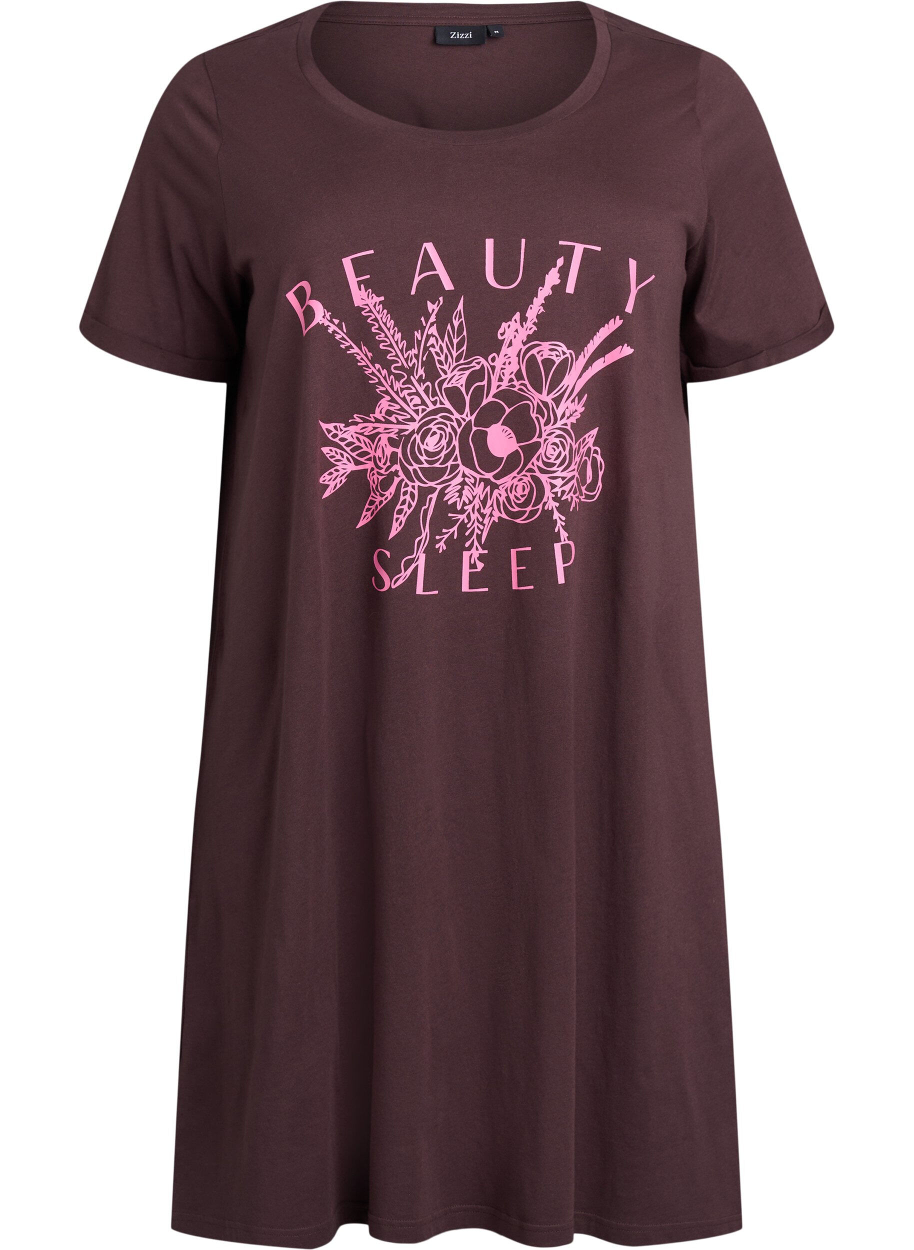 Kortermet nattkjole i &oslash;kologisk bomull