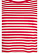 T-shirt med striper og ribbestrikket struktur, R&oslash;d, Packshot image number 2