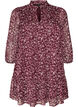 Tunika med blomsterm&oslash;nster og glittertr&aring;der, R&oslash;d, Packshot image number 0