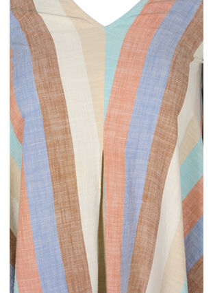 Stripete bomullskjole med A-form, Multi Stripe, Packshot image number 2