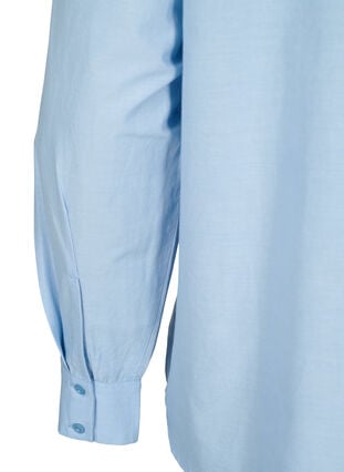 Bomullsskjorte med engelsk broderi, Chambray Blue, Packshot image number 3