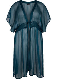 Strandkimono med smock og korte ermer