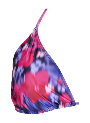 Trekantet bikini-BH med trykk, Pink Flower AOP, Packshot image number 2