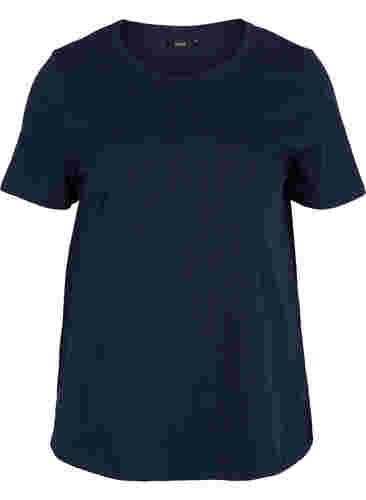 Basis T-skjorter i bomull, 2 stk., Rosebloom/Navy B, Packshot image number 3
