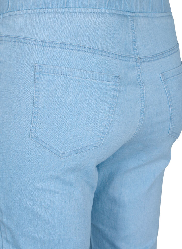 Capribukser i bomullsmiks, Light blue denim, Packshot image number 3