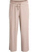 Stripete pyjamasbukser med h&oslash;y midje og vide ben, Beige, Packshot image number 0