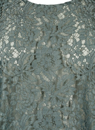 FLASH – Bluse med lange ermer og blonder, Balsam Green, Packshot image number 2