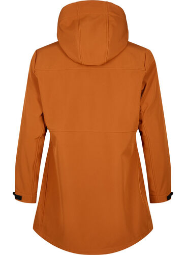 Kort softshell jakke med lommer, Ginger Bread, Packshot image number 1